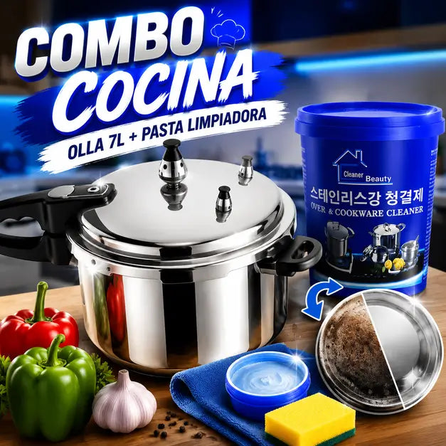 Combo Cocina 7L  y pasta de limpieza premium👩‍🍳