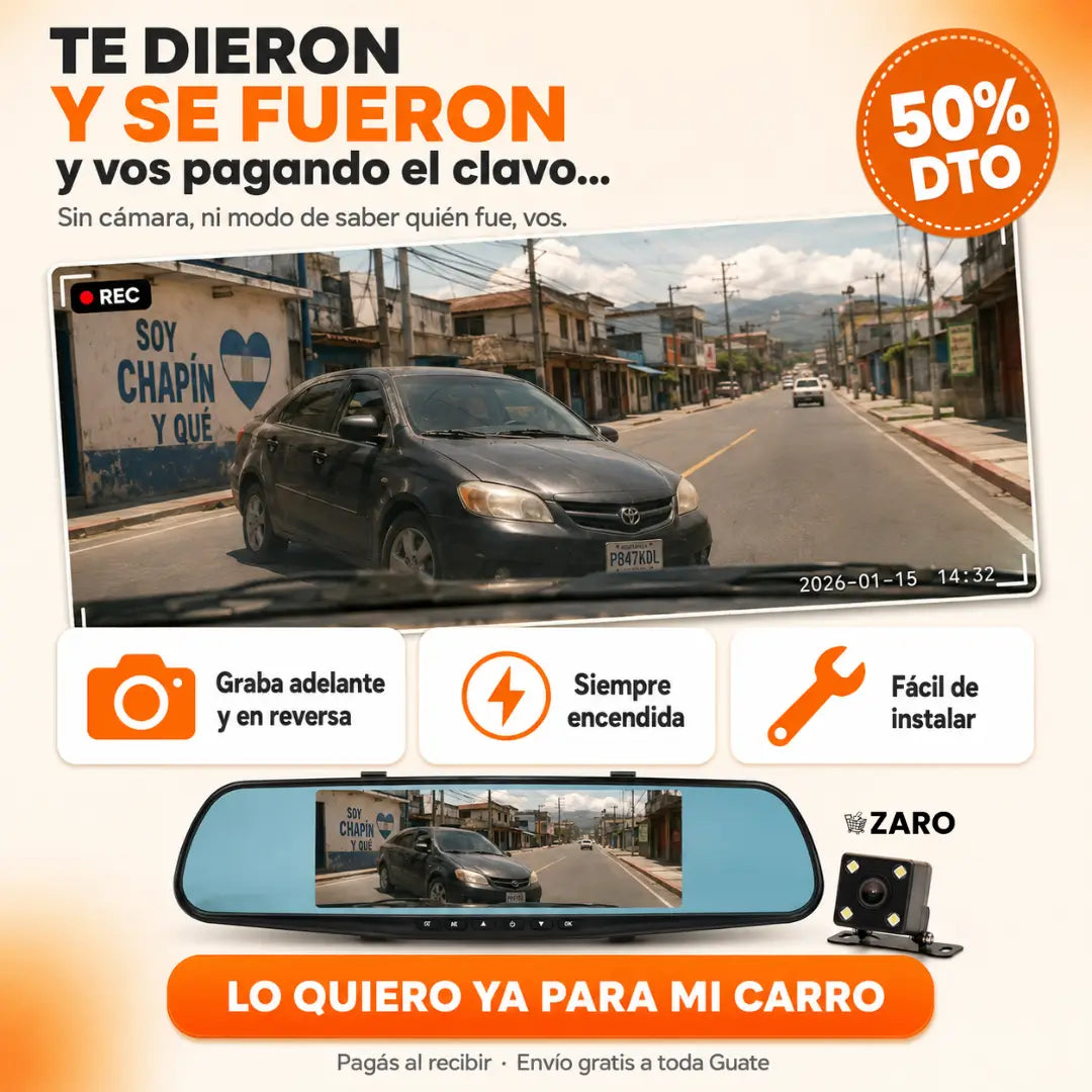 Espejo Retrovisor DVR 1080P con Cámara Trasera