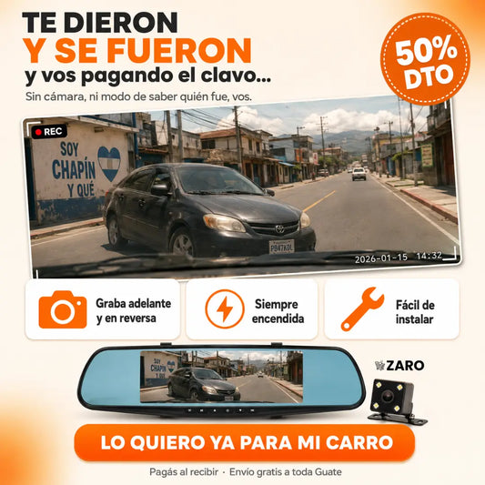 Espejo Retrovisor DVR 1080P con Cámara Trasera